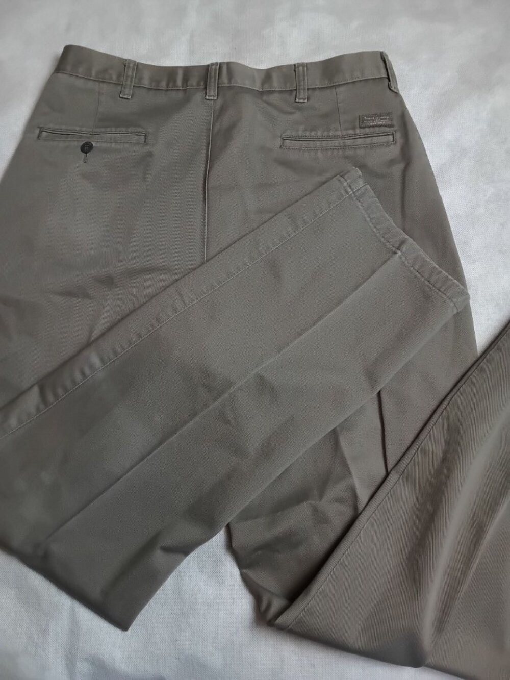 Lee Cotton Twill Pants Flat Front 36x34 Gray Cotton Mens